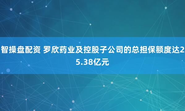 智操盘配资 罗欣药业及控股子公司的总担保额度达25.38亿元