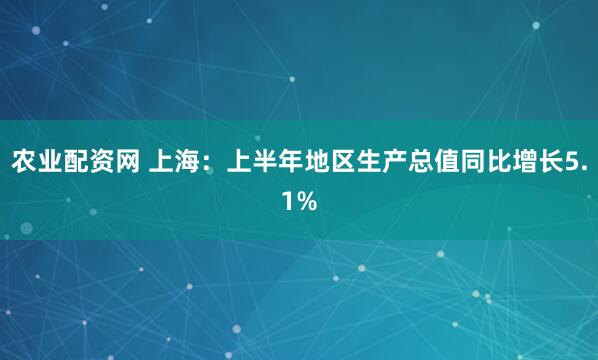 农业配资网 上海：上半年地区生产总值同比增长5.1%